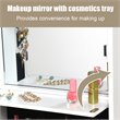 Costway MDF Board Wall Door Mounted LED Lights Mirrored Jewelry Cabinet in White