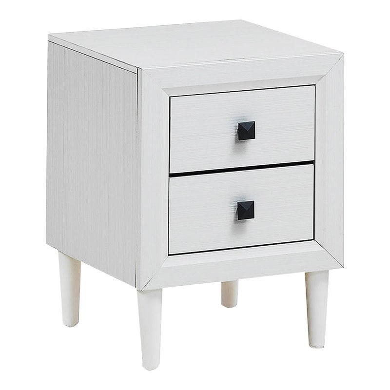 Costway 2-drawer Contemporary Engineered Wood & Rubber Wood Nightstand in White