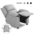 Costway Contemporary Wood PU and Sponge Kids Sofa with Storage Arms in Gray