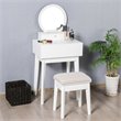Costway Contemporary MDF Wall Mounted Vanity Mirror with 2 Drawers in White
