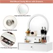 Costway Contemporary MDF Wall Mounted Vanity Mirror with 2 Drawers in White