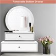 Costway Contemporary MDF Wall Mounted Vanity Mirror with 2 Drawers in White