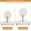 Costway MDF Vanity Makeup Dressing Set with Round Mirror in White/Natural