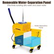 Costway PP and Iron Cleaning Wringer with Swivel Wheels in Yellow/Blue