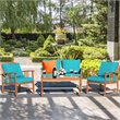 Costway 4-piece Contemporary Wood and Polyester Patio Furniture Set in Turquoise