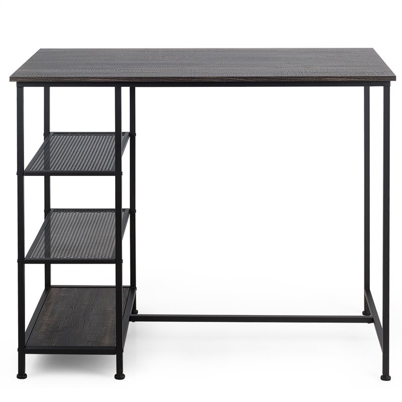 Costway Contemporary Engineered Wood Dining Table with Metal Frame in Black