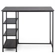 Costway Contemporary Engineered Wood Dining Table with Metal Frame in Black