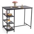 Costway Contemporary Engineered Wood Dining Table with Metal Frame in Black