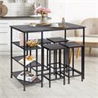 Costway Contemporary Engineered Wood Dining Table with Metal Frame in Black