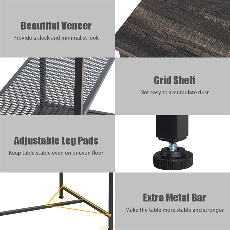 Costway Contemporary Engineered Wood Dining Table with Metal Frame in Black