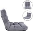 Costway Contemporary Coral Velvet Adjustable 14-Position Floor Chair in Gray