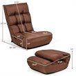 Costway Sponge 4-Position Floor Chair with Adjustable Backrest in Coffee