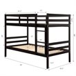 Costway Contemporary Pine and Plywood Twin Over Twin Wood Bunk Beds in Espresso