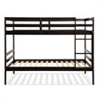 Costway Contemporary Pine and Plywood Twin Over Twin Wood Bunk Beds in Espresso