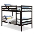 Costway Contemporary Pine and Plywood Twin Over Twin Wood Bunk Beds in Espresso