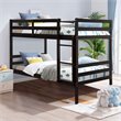 Costway Contemporary Pine and Plywood Twin Over Twin Wood Bunk Beds in Espresso