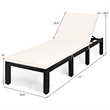 Costway Contemporary PE Rattan and Steel Patio Lounge Chaise in White