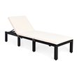 Costway Contemporary PE Rattan and Steel Patio Lounge Chaise in White