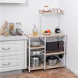 Costway 4-Tier MDF Vintage Kitchen Baker's Rack with Basket & 5 Hooks in Natural