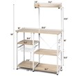 Costway 4-Tier MDF Vintage Kitchen Baker's Rack with Basket & 5 Hooks in Natural