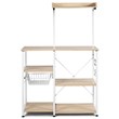 Costway 4-Tier MDF Vintage Kitchen Baker's Rack with Basket & 5 Hooks in Natural