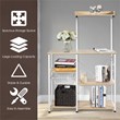 Costway 4-Tier MDF Vintage Kitchen Baker's Rack with Basket & 5 Hooks in Natural