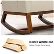 Costway Contemporary Wood and Fabric Upholstered Rocking Chair in Beige