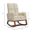 Costway Contemporary Wood and Fabric Upholstered Rocking Chair in Beige