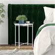 Costway Contemporary Metal End Table with Round Tray in White