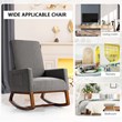 Costway Contemporary Wood and Fabric Upholstered Rocking Chair in Gray