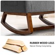 Costway Contemporary Wood and Fabric Upholstered Rocking Chair in Gray