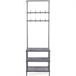 Costway Contemporary Steel Multifunctional Hall Tree in Black