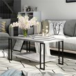 Costway Contemporary Metal Coffee Table with Lower Shelf in Gray