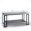 Costway Contemporary Metal Coffee Table with Lower Shelf in Gray
