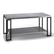 Costway Contemporary Metal Coffee Table with Lower Shelf in Gray