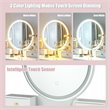 Costway Contemporary MDF and Beech Makeup Table with Circular Mirror in White