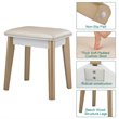 Costway Contemporary MDF and Beech Wood Vanity Table Set with Stool in White