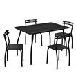 Costway 5-piece Contemporary Steel and MDF Dining Set in Black