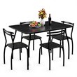 Costway 5-piece Contemporary Steel and MDF Dining Set in Black