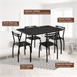 Costway 5-piece Contemporary Steel and MDF Dining Set in Black