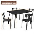 Costway 5-piece Contemporary Steel and MDF Dining Set in Black