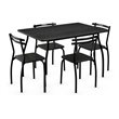 Costway 5-piece Contemporary Steel and MDF Dining Set in Black