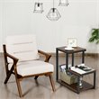 Costway 3-Tier Contemporary Steel End Table with Storage Shelf in Brown