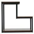 Costway 3-Tier Contemporary Steel End Table with Storage Shelf in Brown