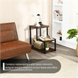 Costway 3-Tier Contemporary Steel End Table with Storage Shelf in Brown
