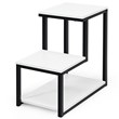 Costway 3-Tier Contemporary Steel End Table with Storage Shelf in White