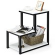 Costway 3-Tier Contemporary Steel End Table with Storage Shelf in White