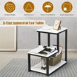 Costway 3-Tier Contemporary Steel End Table with Storage Shelf in White