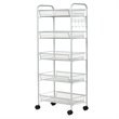 Costway 5-tier Contemporary Iron Mesh Rolling File Utility Cart in Gray