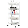 Costway 5-tier Contemporary Iron Mesh Rolling File Utility Cart in Gray